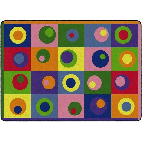 Flagship Carpets Flagship Carpets FE119-32A 5 ft. 10 in. x 8 ft. 4 in. Silly Circles Rug - Rectangle FE119-32A - main